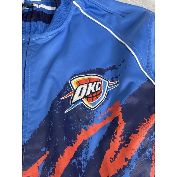 Vintage Y2K Oklahoma City Thunder Full Zip Track Jacket Men's Size Small Blue - Picture 4 of 11